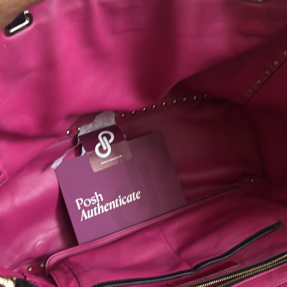 EUC Valentino Garavani Fuschia/Black Studded $1299 - Picture 9 of 13